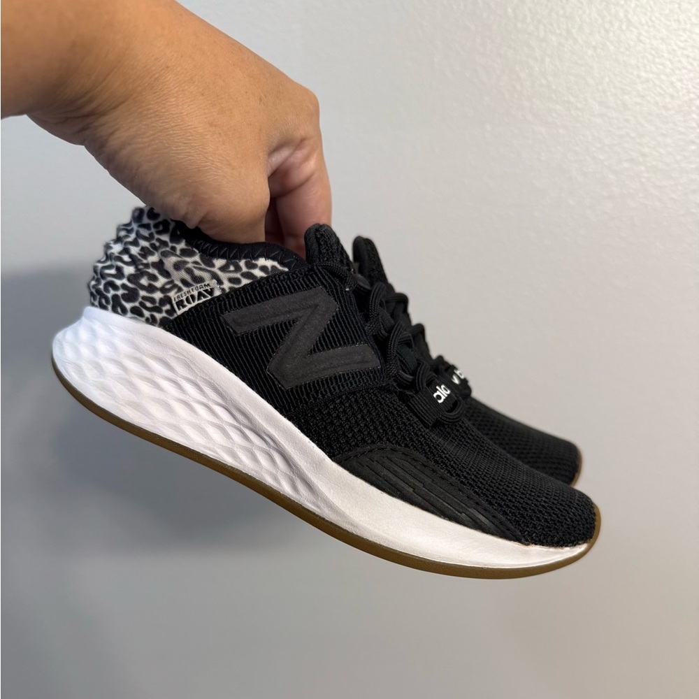 New Balance Women's Black Sneakers with Leopard Accents